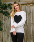 Big Heart Knit Top - Silver Brumby Boutique