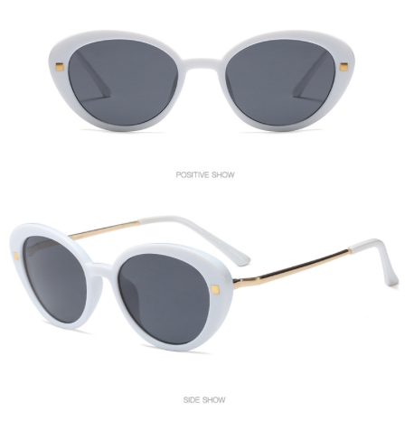 Dinah Oval Frame Sunglass - Silver Brumby Boutique
