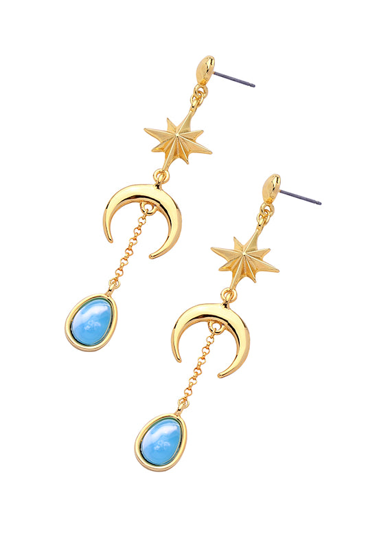 Blue moon Dangler Drop Earrings - Silver Brumby Boutique